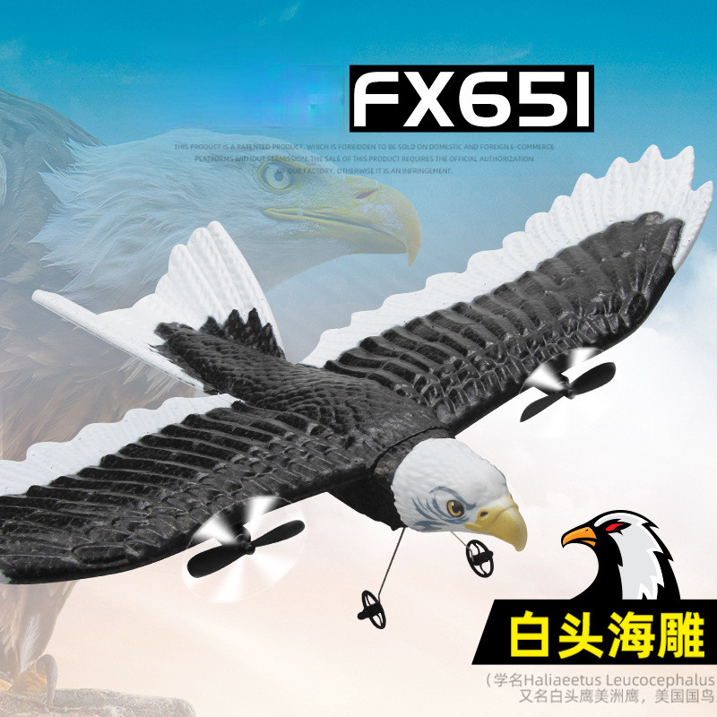 飞熊FX651遥控老鹰飞机固定翼泡沫老鹰机战斗机电动航模儿童玩具