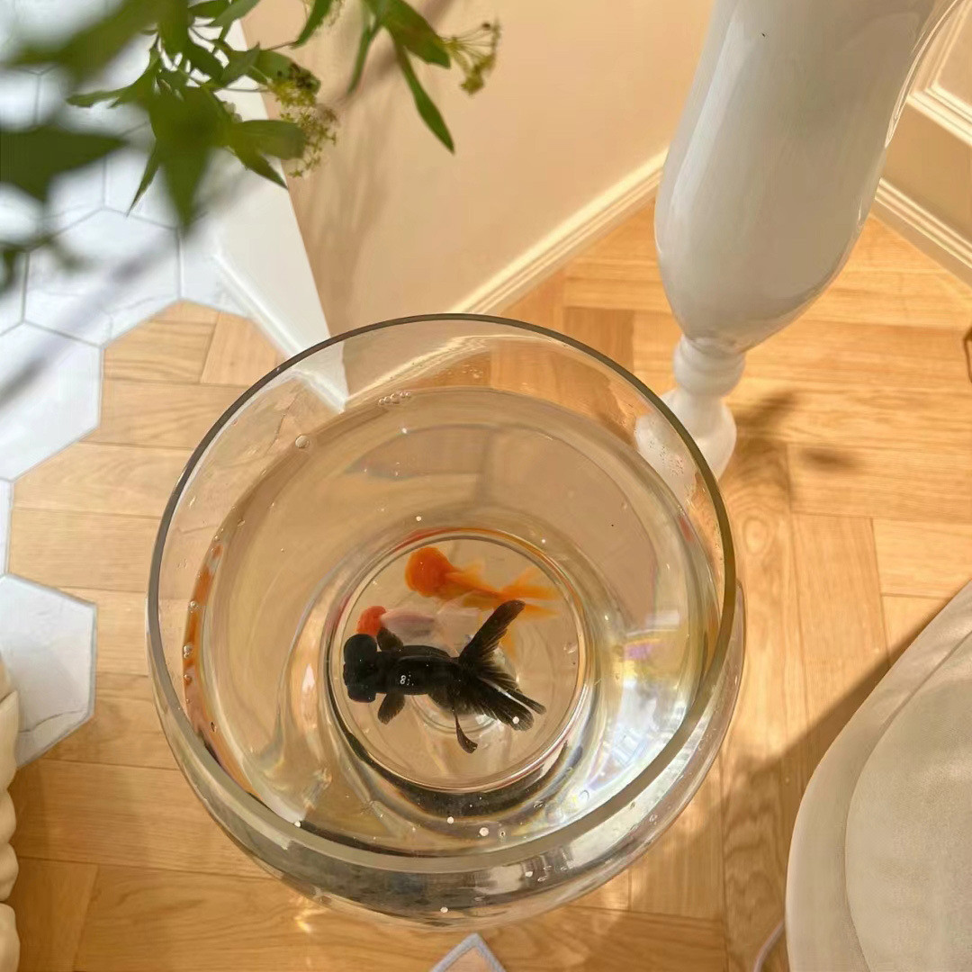 热销d！落地鱼缸玻璃透明高小型立式酒杯型大酒杯高款花瓶客厅体