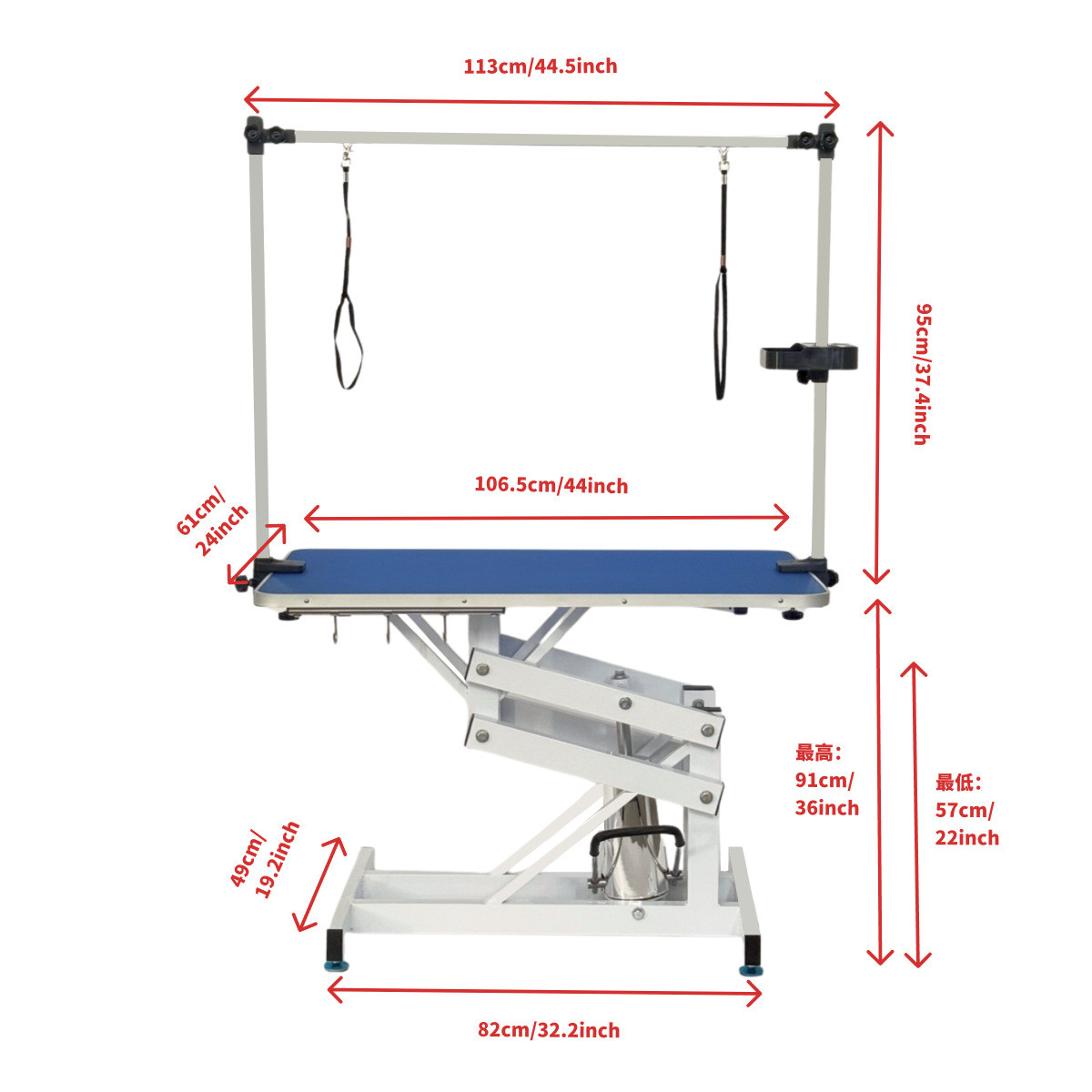 定制液压宠物美容桌升降宠物美容台吊绳加粗扣批发猫狗修毛台