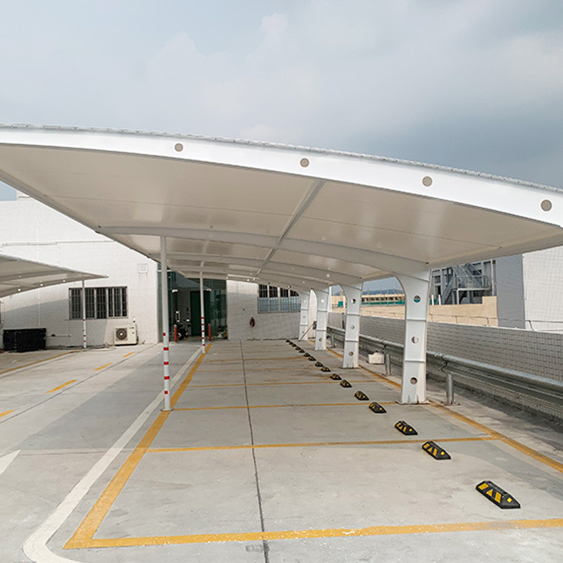 户外篷膜结构停车棚pvc张拉膜钢结构景观棚露天停车场遮阳棚大型