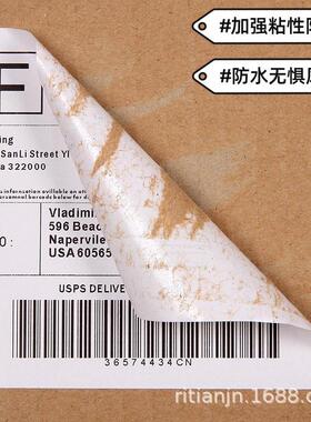 日天快递面装纸叠单100x150mm专用e邮宝/usps三防热敏标签纸
