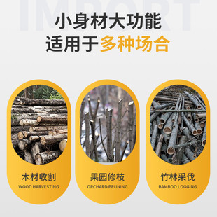 迷你手持式 电锯 电链锯充电式 锂电伐木锯小型家用无线单手锯便携式