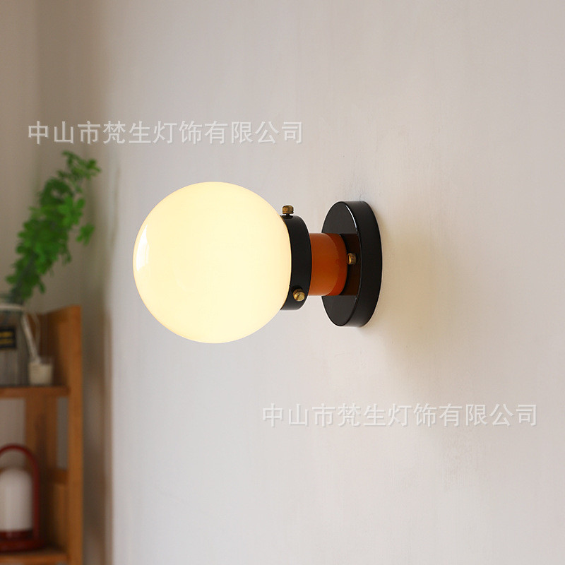 中古走廊过道小吸顶灯新款创意简约日式复古玄关入户卧室阳台灯具