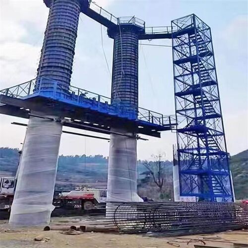建筑施工安全梯笼工地盖梁平台防护通道基坑墩柱箱式安全爬梯厂家