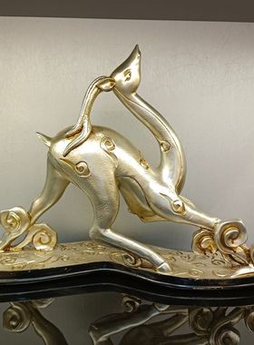 欧式复古招财装饰品羊工艺品树脂雕塑鹿摆件外贸厂家直销ins