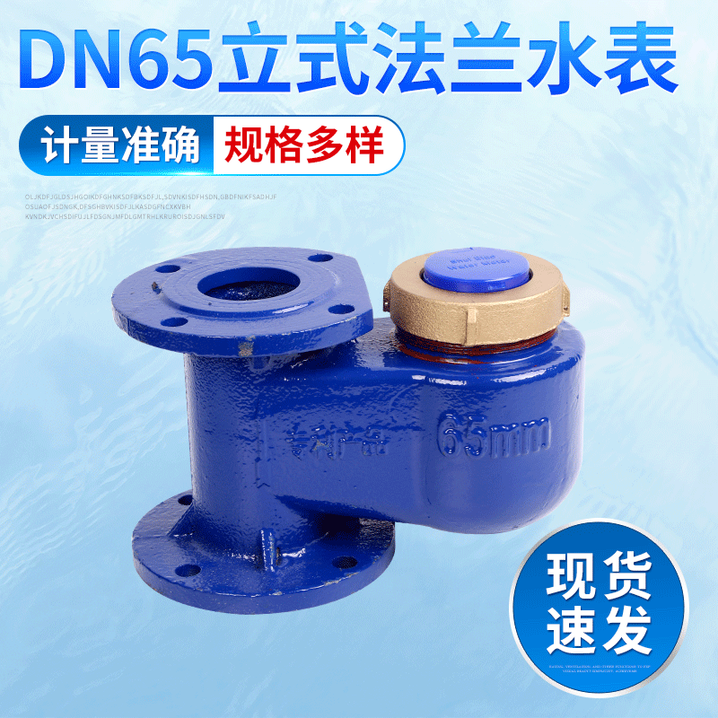 DN65立式全铁法兰水表水电工程指针字轮组合式水表民用水表批发