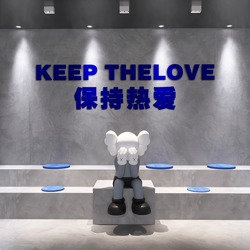 复古壁纸灰色微水泥墙纸酒吧餐厅健身房服装拍照直播工作室工业风