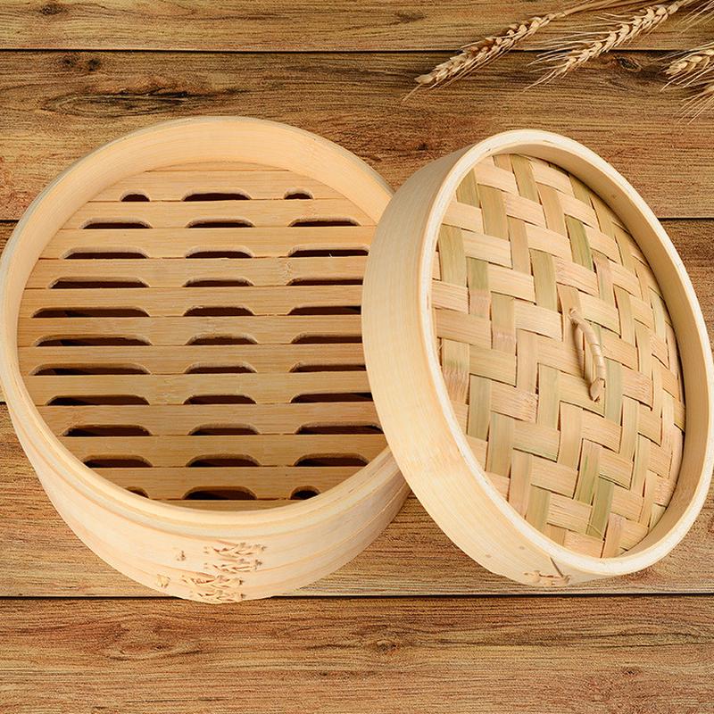 热销手工家用竹制小笼包馒头饺子竹蒸格蒸笼21cm厨房小蒸笼现货批
