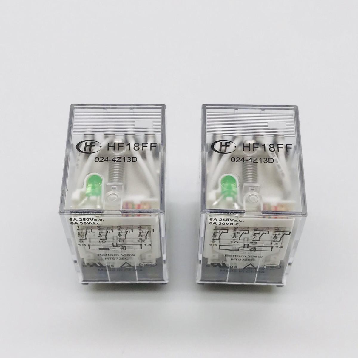 HF18FF-024-4Z13D四组转换14脚6A250VAC插入式带灯宏发继电器24V