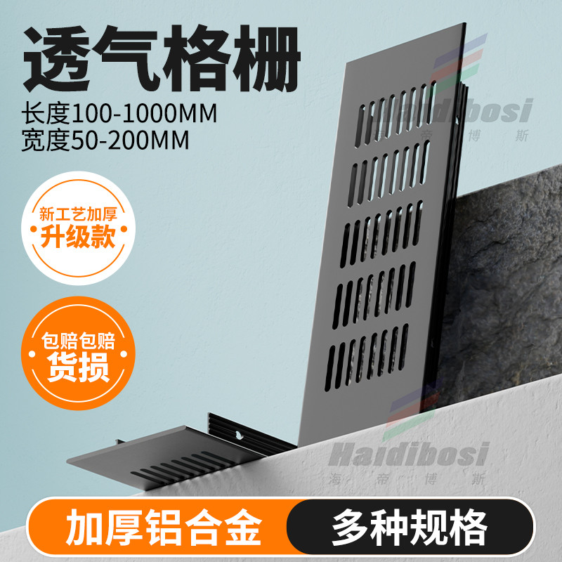 加厚铝合金透气格栅长方形橱柜衣柜通风透气孔盖燃气柜散热网格栅