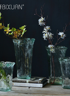 碧轩吕林霞西班牙风格玻璃花瓶居家客厅装饰品水培透明插花花瓶