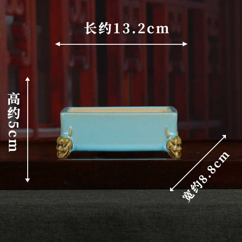 张花盆诚釉水紫砂花盆长方形多肉文竹简约盆景盆创意轻奢治ys60