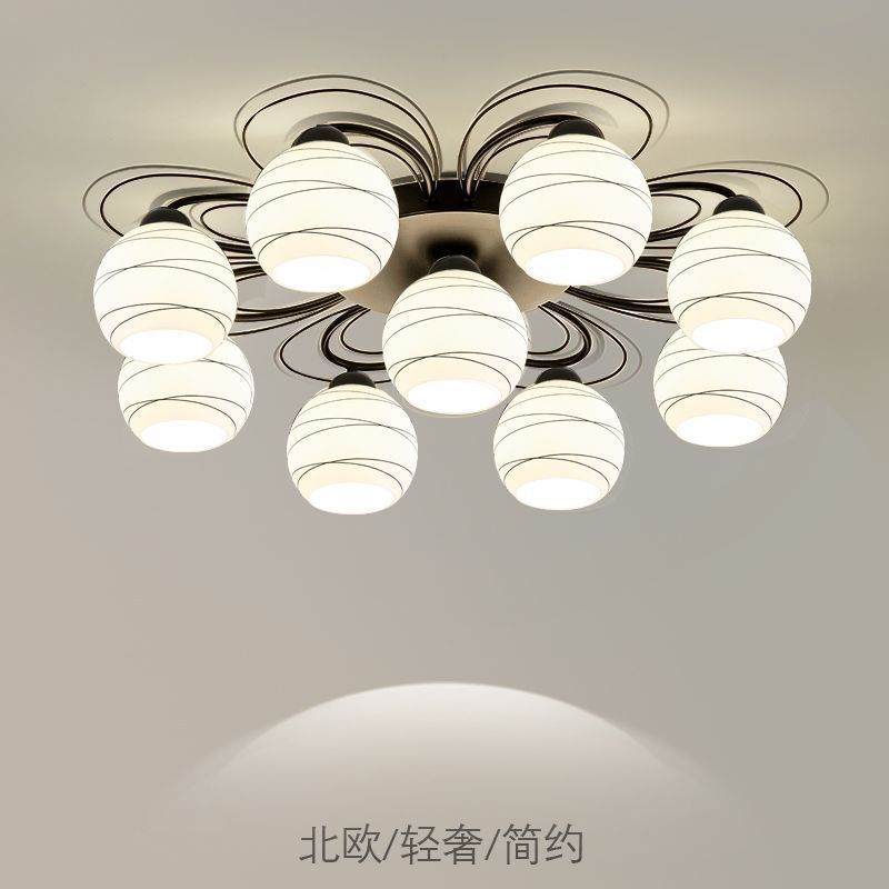 卧室灯2024年新款网红简约现代花朵餐厅吊灯极简吸顶灯具客厅主灯