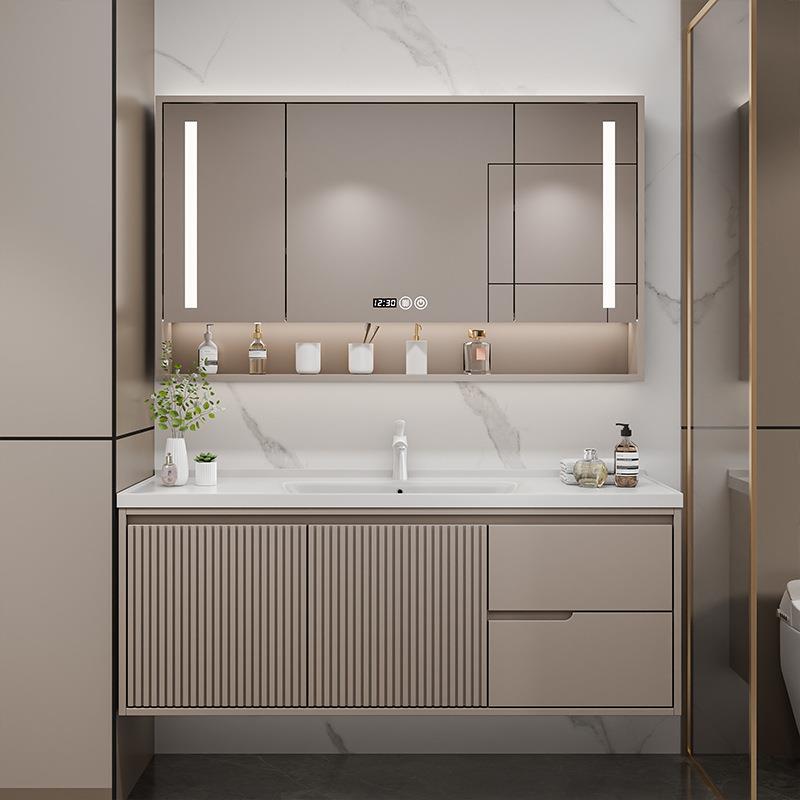 陶瓷一体盆浴室柜组合轻奢现代简约卫生间洗手洗脸台盆柜洗漱洗手