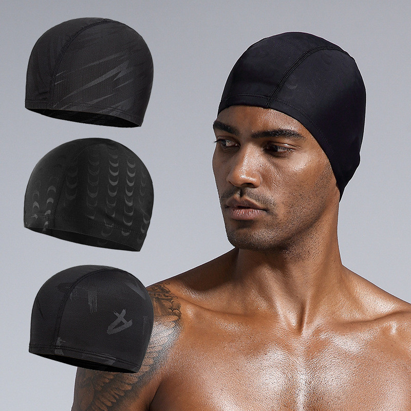 Shark Skin Fabric Swimming Cap Swiming Pool Protect Hair Ear