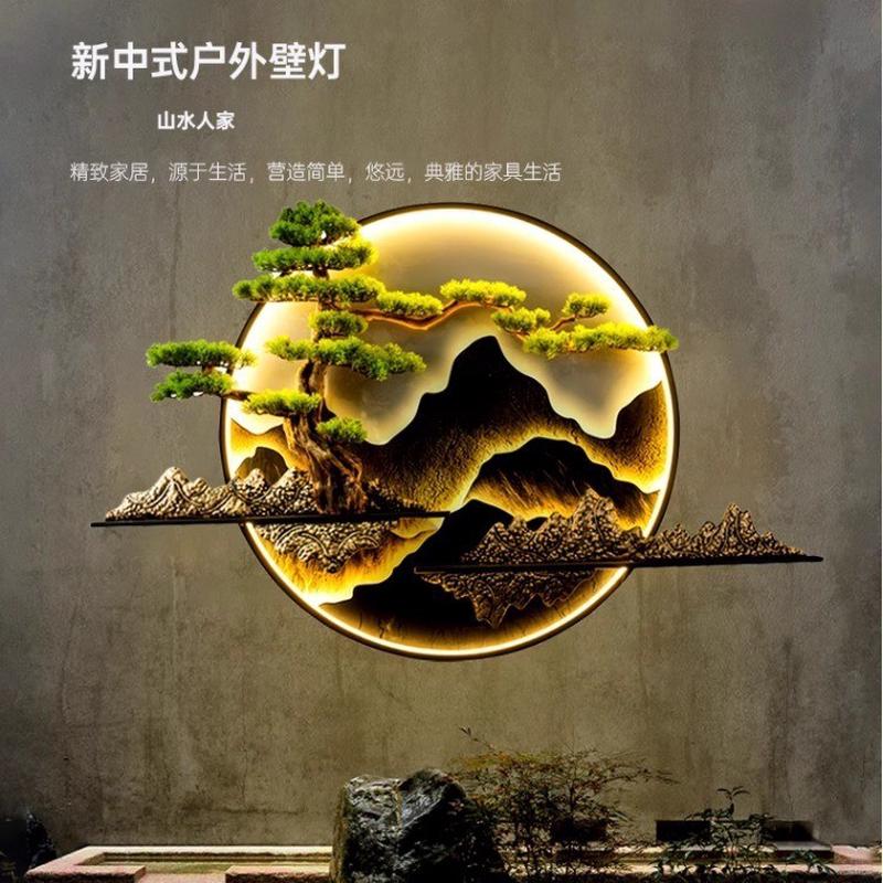 户外防水壁灯新中式室外太阳能别墅庭院楼梯院子影壁墙景观装饰灯