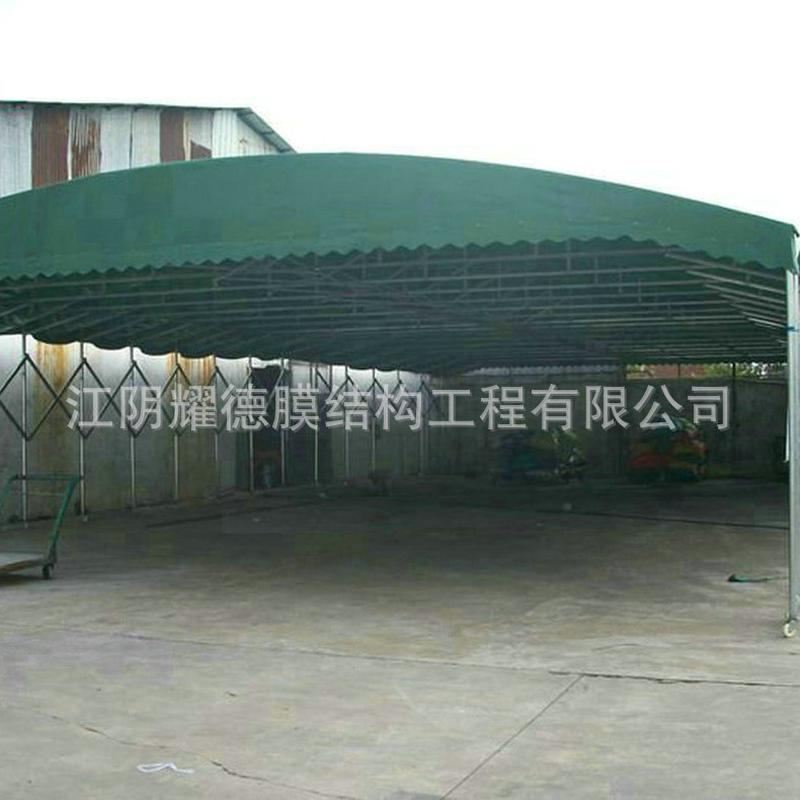 热销膜结构挡雨棚户外汽车遮阳移动 蓬推拉伸缩式钢结构遮阳挡风
