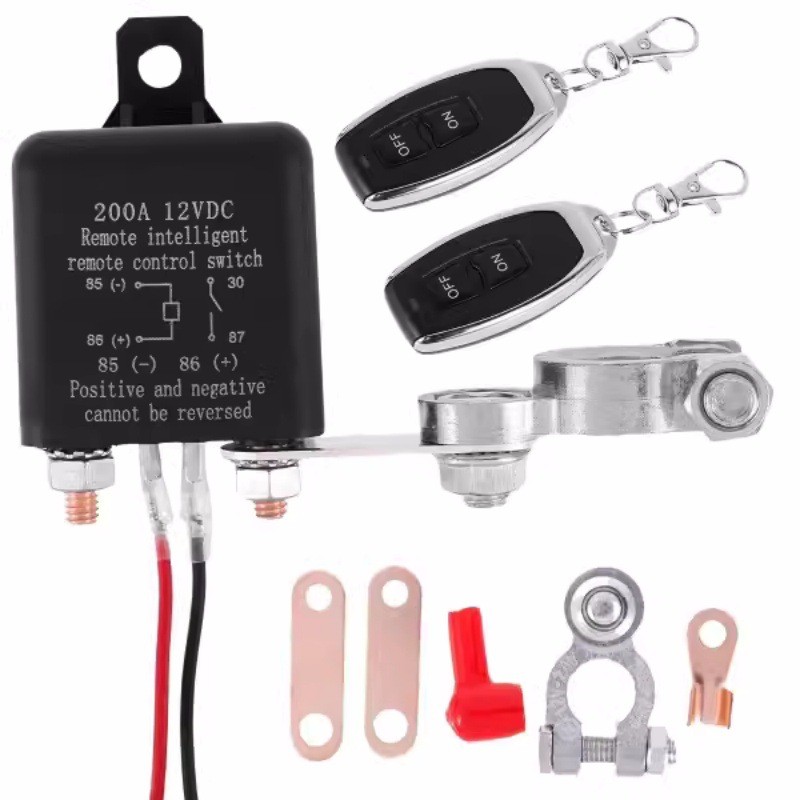 12v200A汽车电瓶漏电跑电继电器电源保护车用无线遥控断电开关