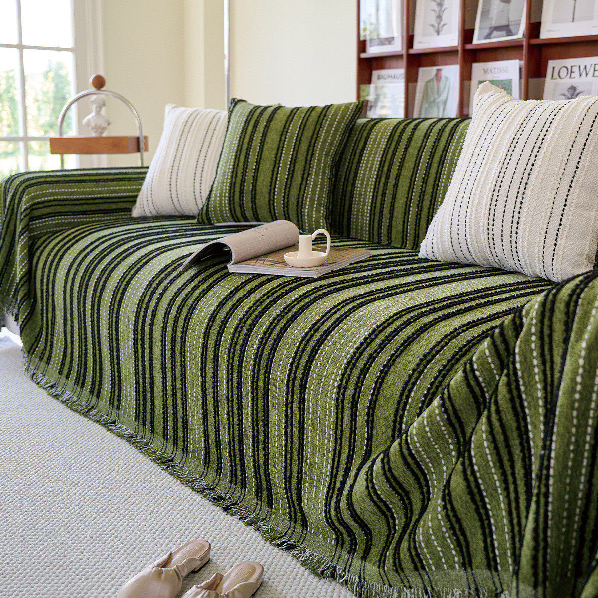 沙发盖布高级感夏沙发布雪尼尔沙发垫盖耐脏防滑沙发毯四季通用巾