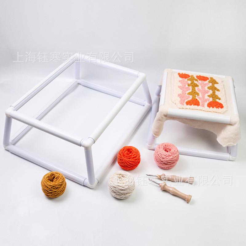法式刺绣专用绣花绷绣绷管夹式双层绣框十字绣绣架塑料戳戳绣绷架