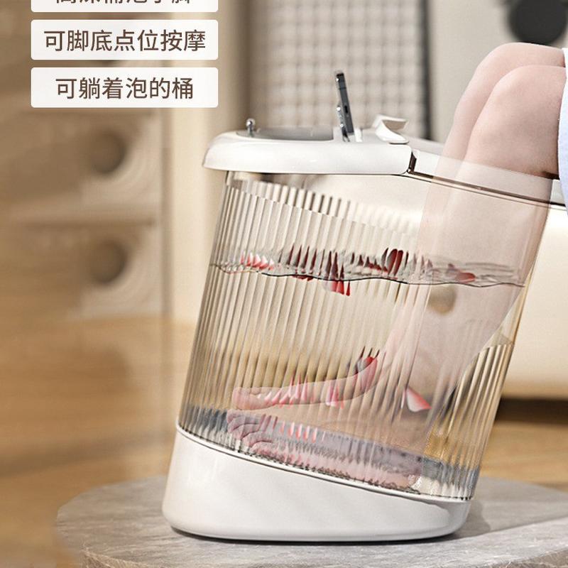 网红泡脚桶家用按摩塑料加高水桶过小腿高深省水泡脚盆保温洗