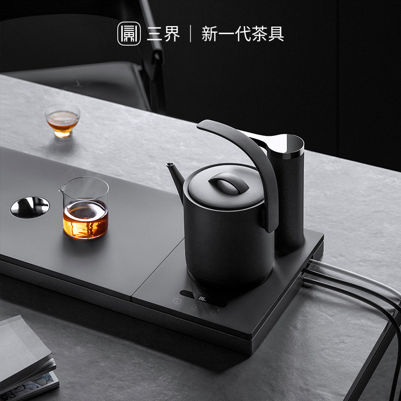 三界Q2-D电热水壶不锈钢自动上水烧水壶可调温保温二合一煮水壶