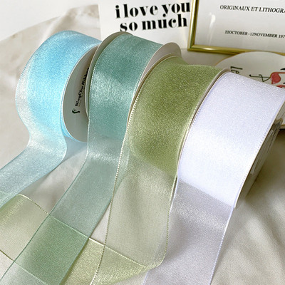 网红泡泡纱丝带花边带包花雪纱带蝴蝶结绑带花束织带彩带包装材料