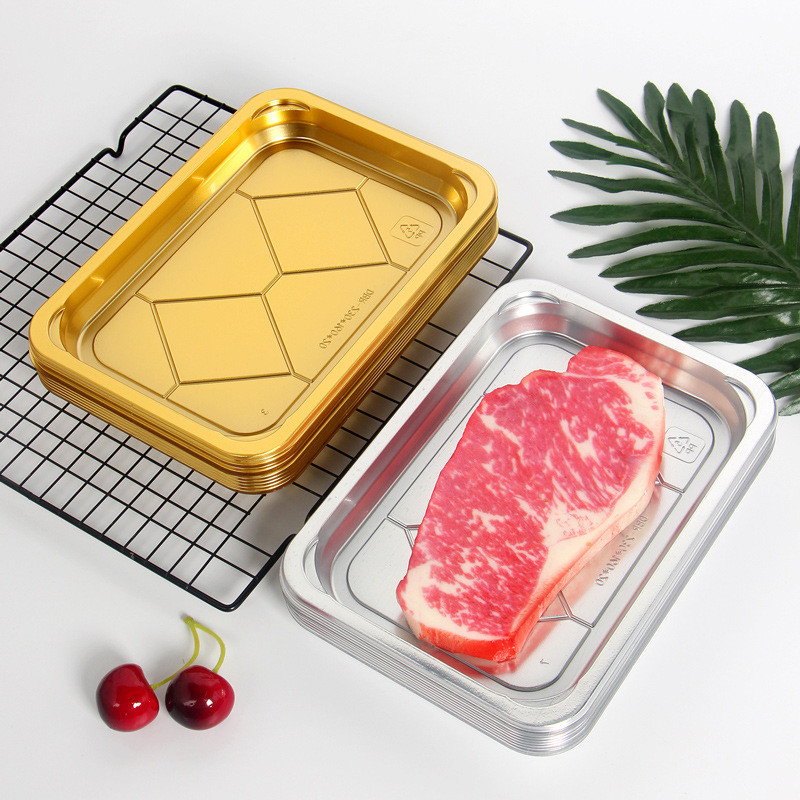 热销批发一次性金色银色超市打包真空贴体包装盒2013吸塑生鲜用托