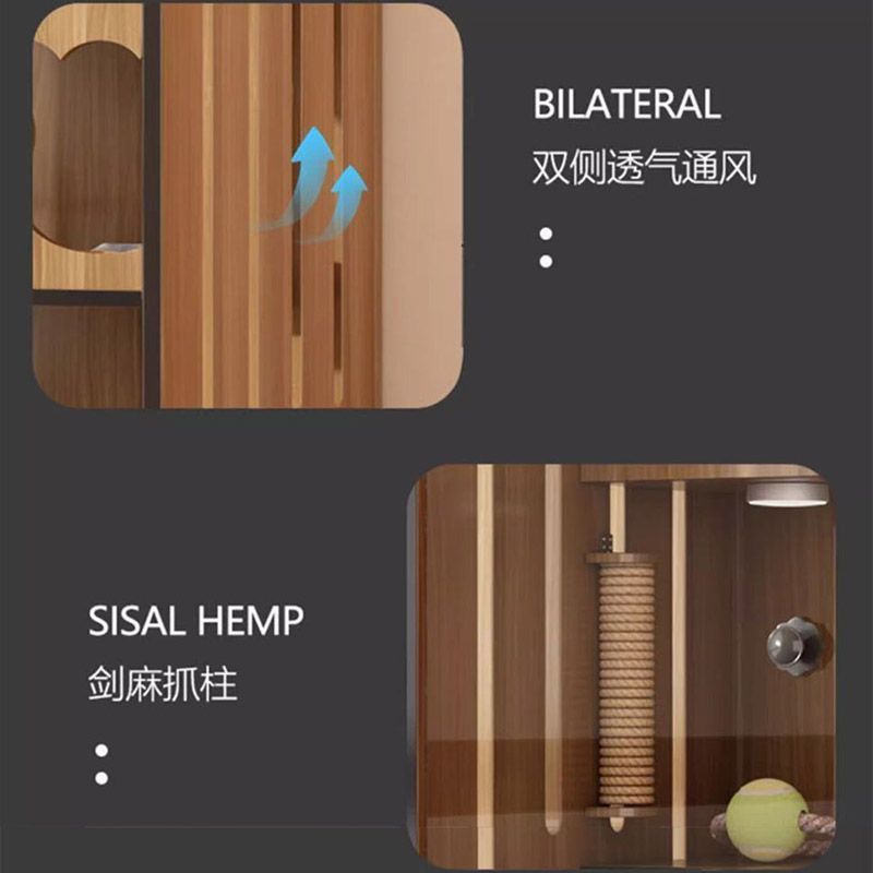 热销猫别墅实木猫笼家用室内猫猫屋猫舍猫柜大空间猫窝房子双层猫