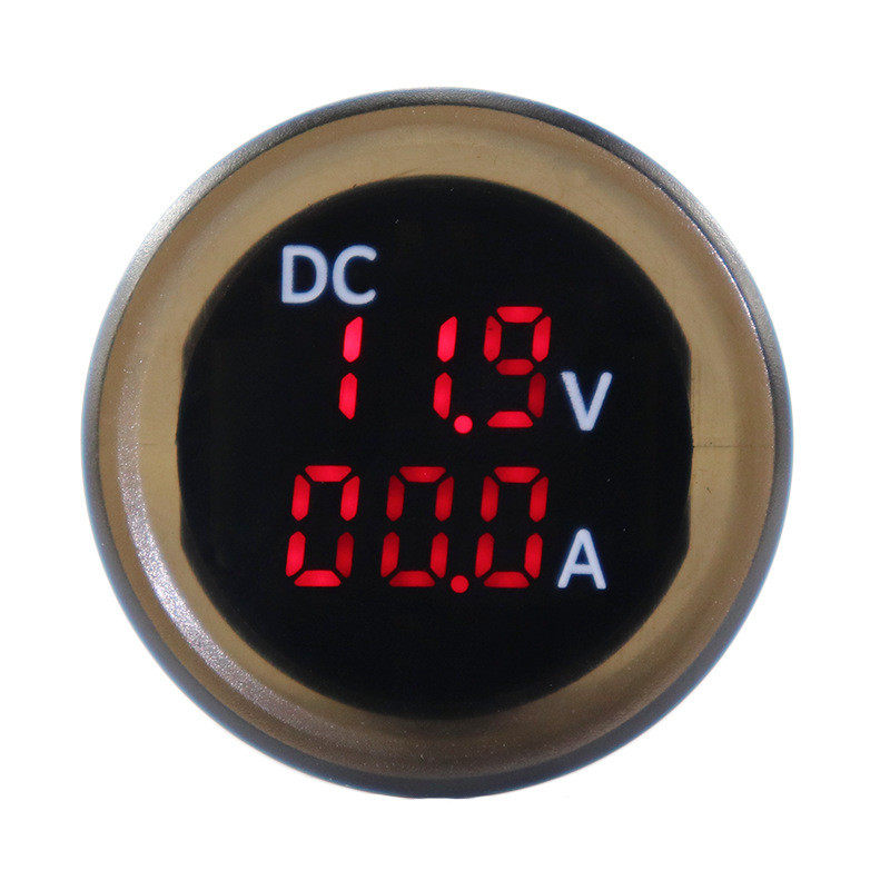 汽车仪表房车改装红色LED数显电压电流表二合一4.5-30V
