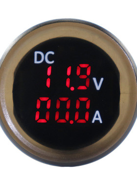 汽车仪表房车改装红色LED数显电压电流表二合一4.5-30V