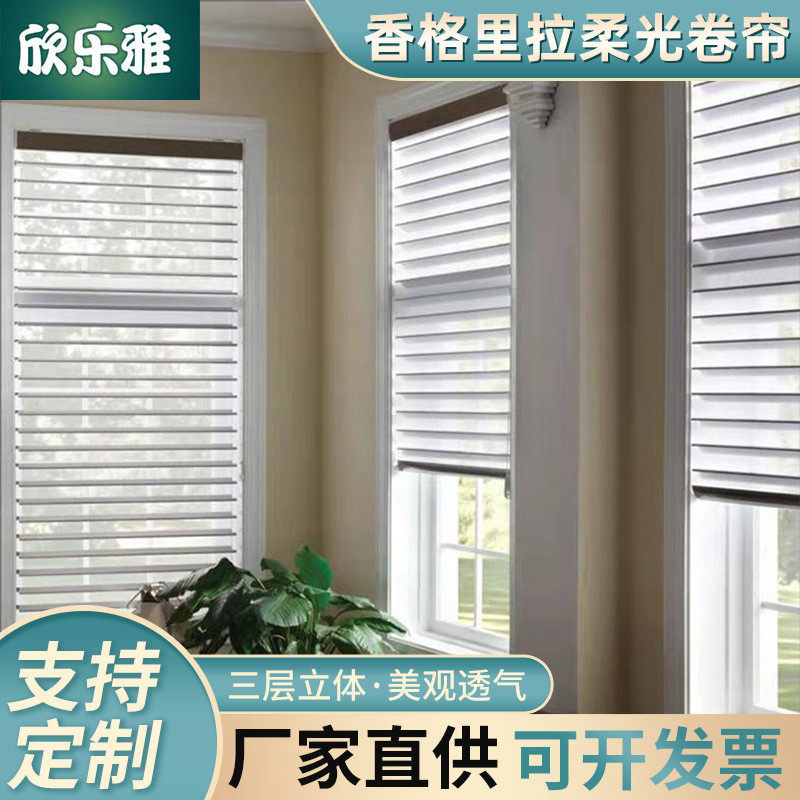 香格里拉双层柔纱卷帘百叶帘办公室卧室客厅遮光遮阳手拉式窗帘,金属材料及制品,其他金属制品,淘宝优惠券,粉丝福利购,淘宝优惠卷