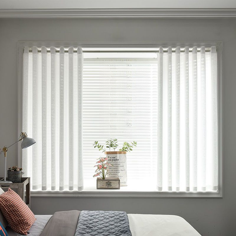 透光不透人纱帘窗帘一整套免打孔安装简易遮挡隔断帘飘窗客美之程