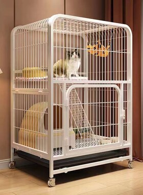 热销6bvq猫笼子家用室内自由空间两层带厕所一体式不占地猫舍猫窝