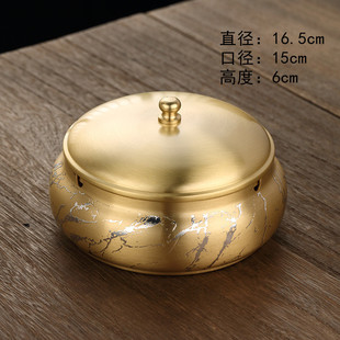 黄铜烟灰缸家用茶桌客厅酒店专用高端茶几老板办公桌用厂家批发
