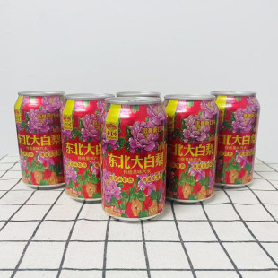 老道外哈尔滨特色东北大白梨果味汽水低糖花被面罐装碳酸饮料网红