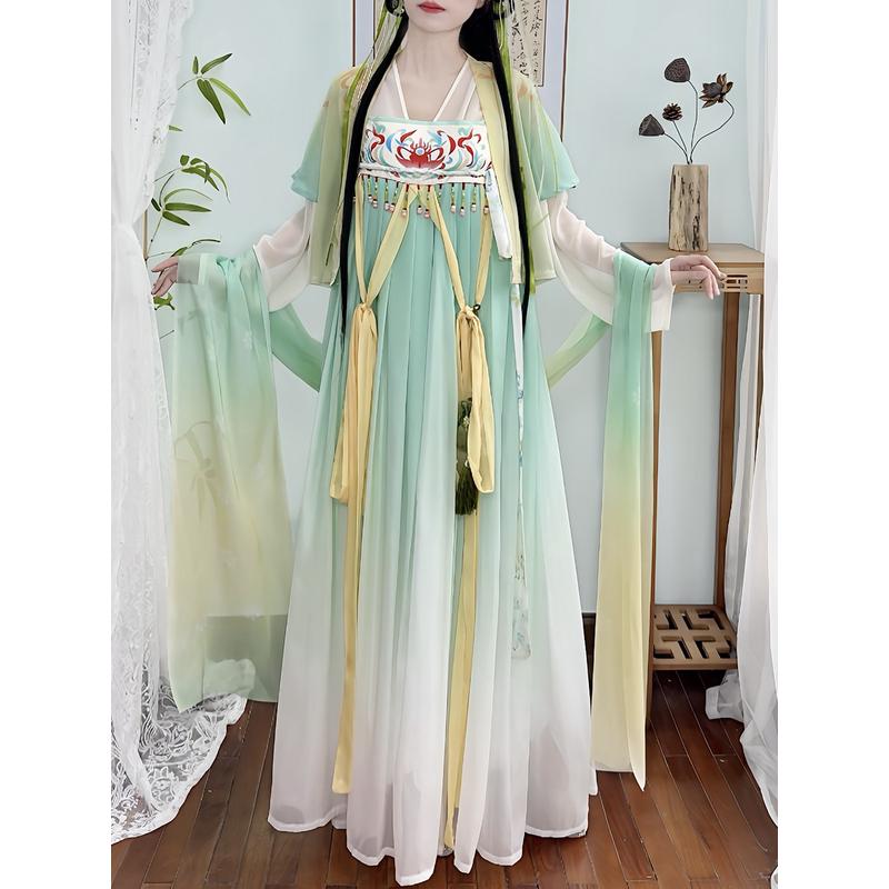 九笙复刻同款黑莲花手册虞书欣凌妙妙汉服汉服女古装日常齐胸新款