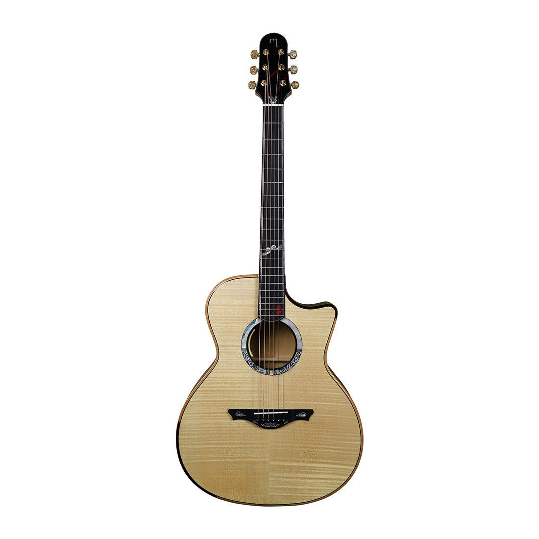 慕西卡一生所爱40寸单板吉他民谣木吉他虎纹枫面单吉他guitar