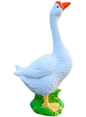 装饰庭院仿真大白鹅摆件园林景观草坪户外小品动物玻璃钢雕塑
