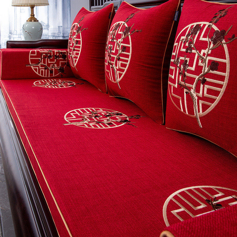红木沙发垫新中式椅子罩实木垫子家具沙发坐垫套防滑四季通用
