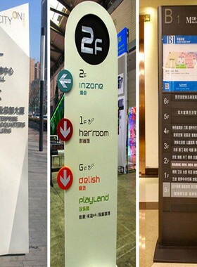 标牌索引指示吊牌导视热转印木纹发光不锈钢led实木厂家优惠