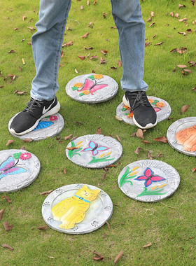 热销垫脚石林庭院荧光脚踏板树脂雕塑户外花园摆件公园草坪装饰工