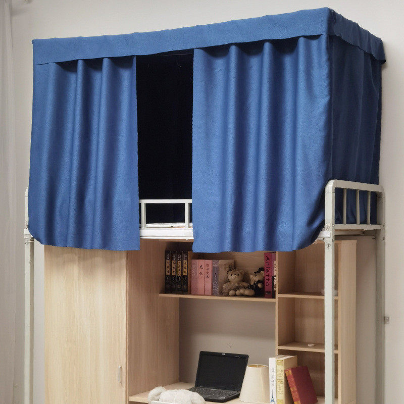 加厚亚麻学生宿舍床帘强女下铺男简约纯色寝室上铺遮光麻布单新品