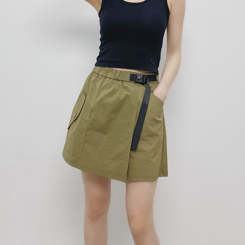 露营工装裙裤女夏薄款2025新款军绿色休闲小个子显瘦山系
