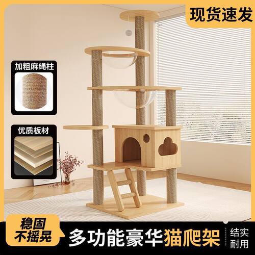 猫爬架双太空舱小户型猫攀爬架猫窝一体大型猫咪玩具不占地猫别墅