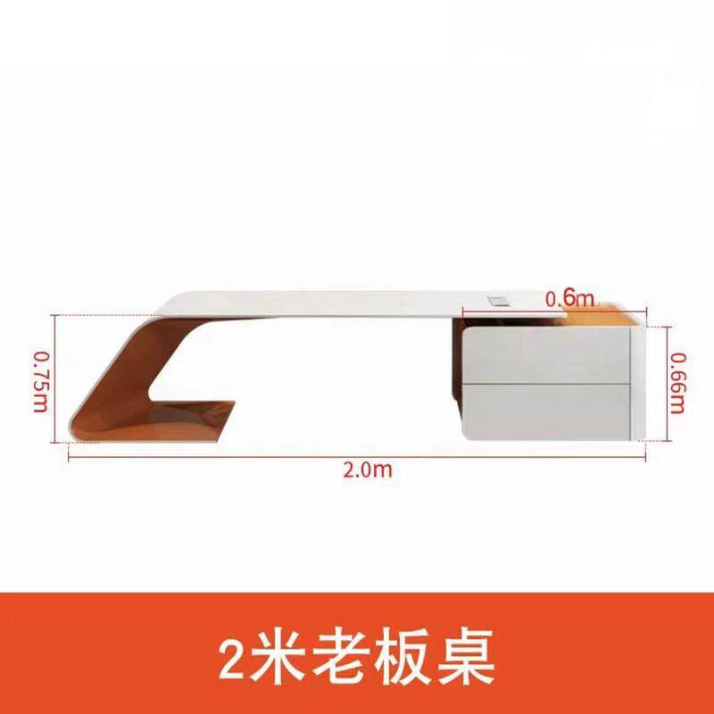 老板桌烤漆轻奢时尚经理桌简约现代女总裁办公桌创意个性桌椅组合
