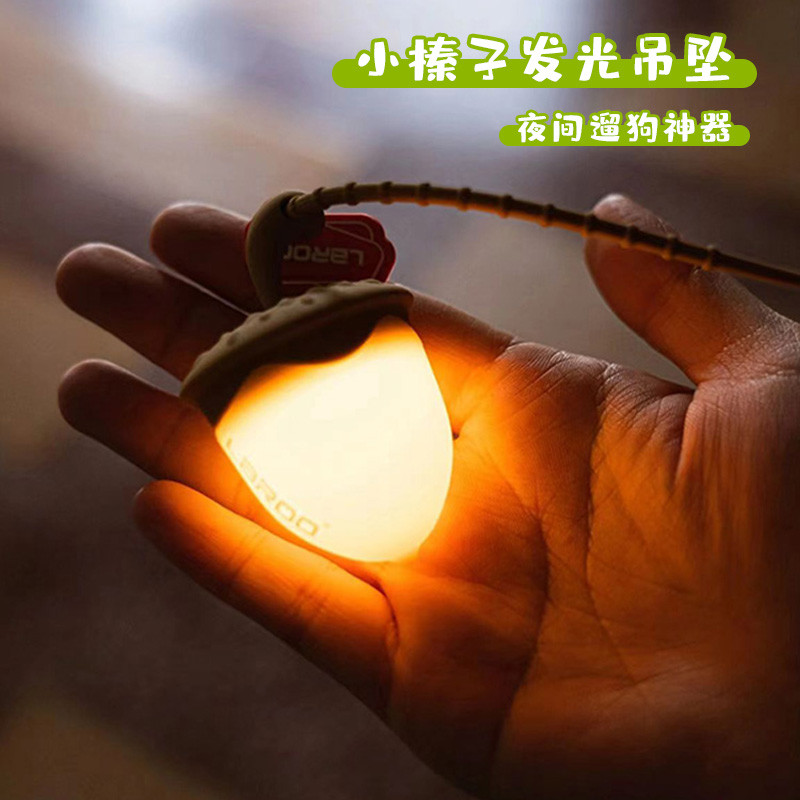 莱诺榛子灯狗狗发光宠物夜行灯充电led夜间防走失晚上遛狗灯吊坠