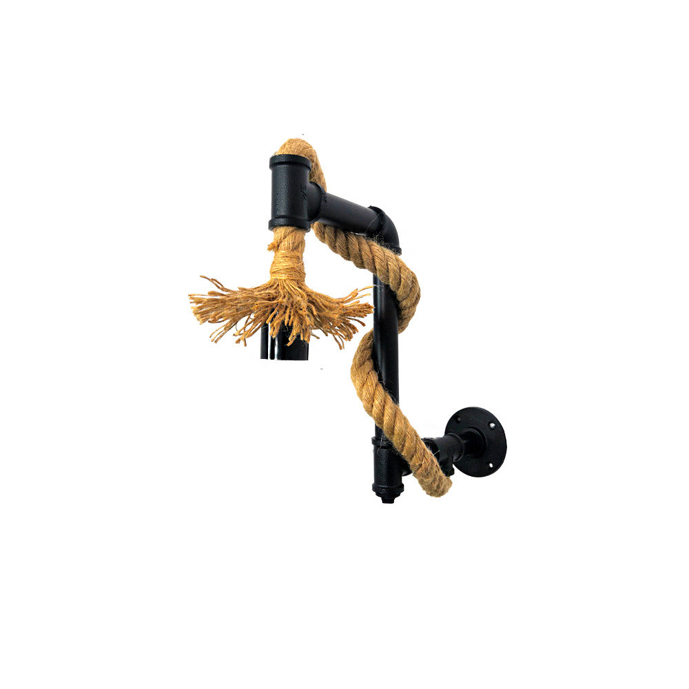 美式复古水管壁灯创意工业风餐厅饭店吧台咖啡店走廊麻绳怀旧壁灯