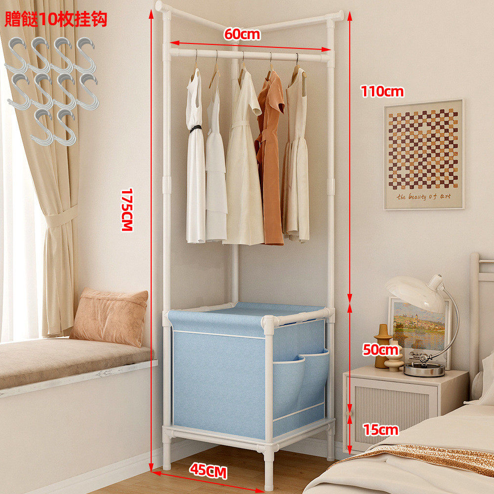 洁多功能佳落地衣帽架不占地转角简安装简单卧室衣服落地架挂衣