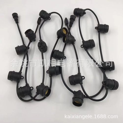 热销批发e12/e14/e17/b22太阳能防水灯串高低压灯头彩灯线跑马灯